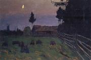 Levitan, Isaak eventide oil painting reproduction